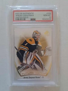 Reloj UD SP 2021-22 Auténtico Jeremy Swayman Limited Future Dorado/99 PSA 10 RARO - Imagen 1 de 2