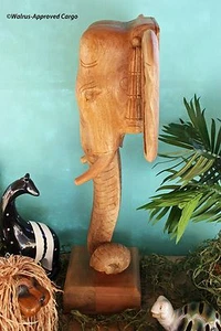 ELEFANTE DE MADERA DE GRANERO DE CERÁMICA - NUEVO EN CAJA - NO QUERRÁS MANTENER ESTE EN UN TRONCO - Imagen 1 de 11