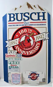 1992 MLB St Louis Cardinals 100 anni negozio di birra busch dispendio con 5 adesivi - Foto 1 di 8
