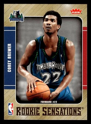 Fleer Rookie Sensations 2007-08 Corey Brewer #RS-7 Rookie RC Foto 1 de 2
