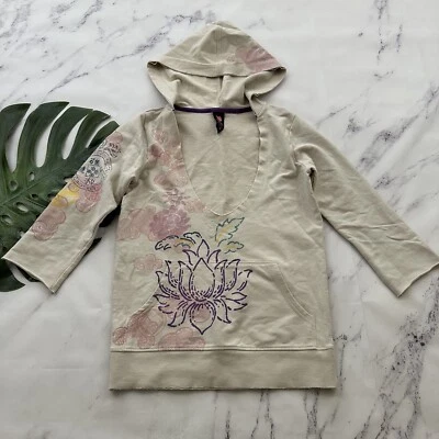 Sudadera Pullover Lucky Brand Vintage Y2k Talla S Crema Floral Cuello Redondo Sudadera con Capucha Foto 1 de 4