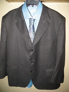 Tom Barnett Hand Made Dormeuil Amadeus England Grey Suit Blazer 48R Pant 40X26 - Picture 1 of 11