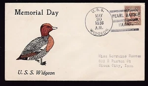 NAVEY COVER - U.S.S. WIDGEON, MEMORIAL DAY 1938, PEARL HARBOR, HAWAII - Picture 1 of 1