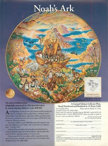 Magazine Print Ad THE FRANKLIN MINT 1993 Noah's Ark TWO BY TWO Porcelain Plate - Picture 1 of 1