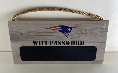 NE Patriots Wi-Fi Password Sign Plate Hanging Plaque Board Chalkboard 12” x 6” - Image 1 of 4