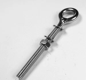 Qty 1 Eye Bolt Kit M10 (10mm) x 150mm Stainless Steel 304 Nut Washer Boat Shade - Picture 1 of 1