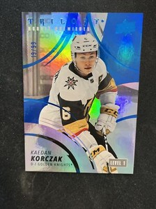 22-23 UD Trilogy Hockey Blue SP Rookie Premiers 177 Kaedan Korczak /99