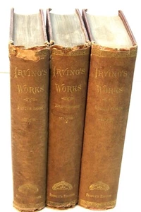 1870s WASHINGTON IRVING–Sketch Book, Spanish Papers, Bracebridge, Rip Van Winkle - Picture 1 of 23