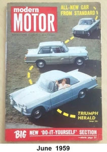 Modern Motor June 1959 Land Rover Daimler Dart GP Aston Mercedes 190 Saloon Car - Picture 1 of 4