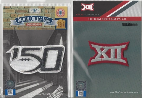2019 NCAA College Football 150th Anniversary Oklahoma Big 12 Conf Patch Combo Cover