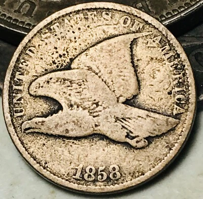 1858 Flying Eagle Cent Penny 1C Small Letters Ungraded US Coin CC26691 - Image 1 of 4