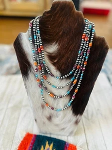 Navajo Sterlingsilber, stachelige Auster & Türkis Perlen Halskette - Bild 1 von 11