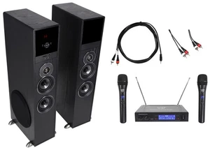 Rockville Bluetooth Home Theater/Karaoke Machine System w/(2) Wireless Mics+Subs - Picture 1 of 12