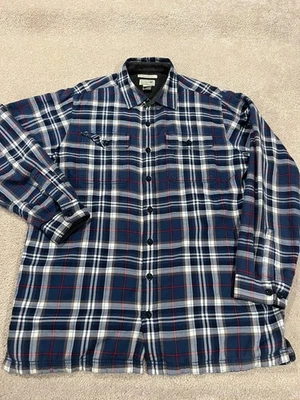 Camisa masculina LL Bean grande alta cabide lã forrada botão roupa de trabalho ao ar livre jaqueta - Imagem 1 de 4