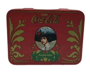 Coca Cola Spielkarten in Blechdose 2 Kartendecks mit Scoreblock & Bleistift Vintage - Bild 1 von 5