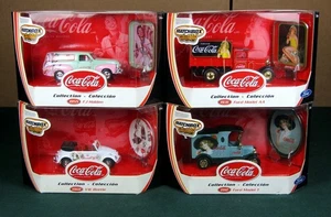 SET 4 MATCHBOX COLLECTIBLES "COCA-COLA DIORAMAS" WITH DIECASTS & MINI TRAY/STAND - Picture 1 of 18