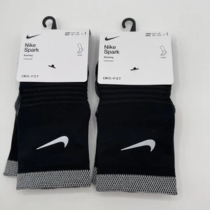 Nike Spark Running Dri-Fit Calze alla Caviglia Imbottite Uomo 10-11,5 Nero 2 Paia Nuove con etichette - Foto 1 di 6