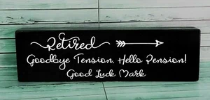 Personalisierter Geschenkblock Ruhestand Hochzeit Geburt Holz 10 cm x 25 cm Ihre Worte - Bild 1 von 2