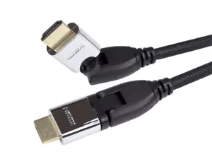 HDMI SWIVEL, HDMI ROTATE, HDMI ANGLED BRAIDED v2.0 HDTV 2160p 4K 3D - Picture 1 of 3