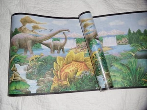 2 Dinosaur  Wallpaper Border (10" x 5 yds )  Imperial new 2 rolls - Picture 1 of 3
