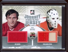 2011-12 Between The Pipes Journey Dual Jerseys Silver #JJ16 Phil Myre  x/40