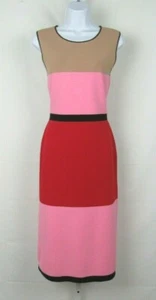 VTG 1990s 2000s DIANE VON FURSTENBERG SIZE LARGE COLOR BLOCK DRESS - Picture 1 of 11