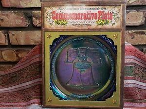 Liberty Bell 1776-1976 Indiana Glass Commemorative Carnival Plate Original Box - Picture 1 of 12