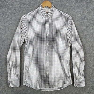 J Crew Men's White Mini-Pane Checked Shirt Size XS Short Slim Untucked SPOT - Image 1 of 4
