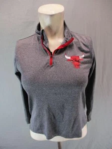 NBA Size S(8) Boys Gray Athletic Chicago Bulls 1/2 Zip Fleece Pullover Top 2G863 - Picture 1 of 6
