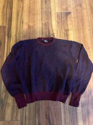 Sudadera De Colección Años 90 Nordstrom Lana Merino Hecha en Italia Borgoña Para Mujer’s L Foto 1 de 3