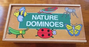 Vintage - Nature Dominoes - 23 Tiles Nice Wood & Wood Box  - Picture 1 of 7