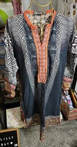 Atemberaubende M Chikankurti schönes Muster schwarz mit orange einzigartig und schön - Bild 1 von 6