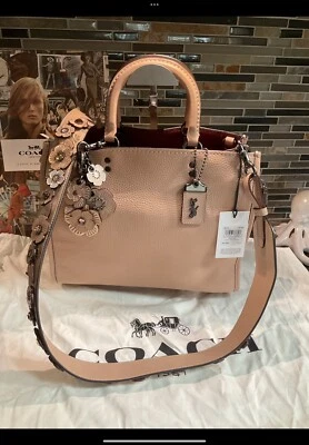 Coach 1941 Rogue 31 Desnudo Cuero Guijarro Curtido Novedad Correa y Dije 38124 Foto 1 de 4