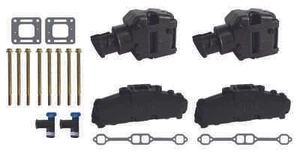 Colectores de escape GLM Mercruiser Chevy Marine 5.7 350 4" elevadores codos - Imagen 1 de 3