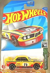 2022 Hot Wheels #34 Retro Racers 2/10 '73 BMW 3.0 CSL RACE CAR Yellow w/BlkMC5Sp - Picture 1 of 5