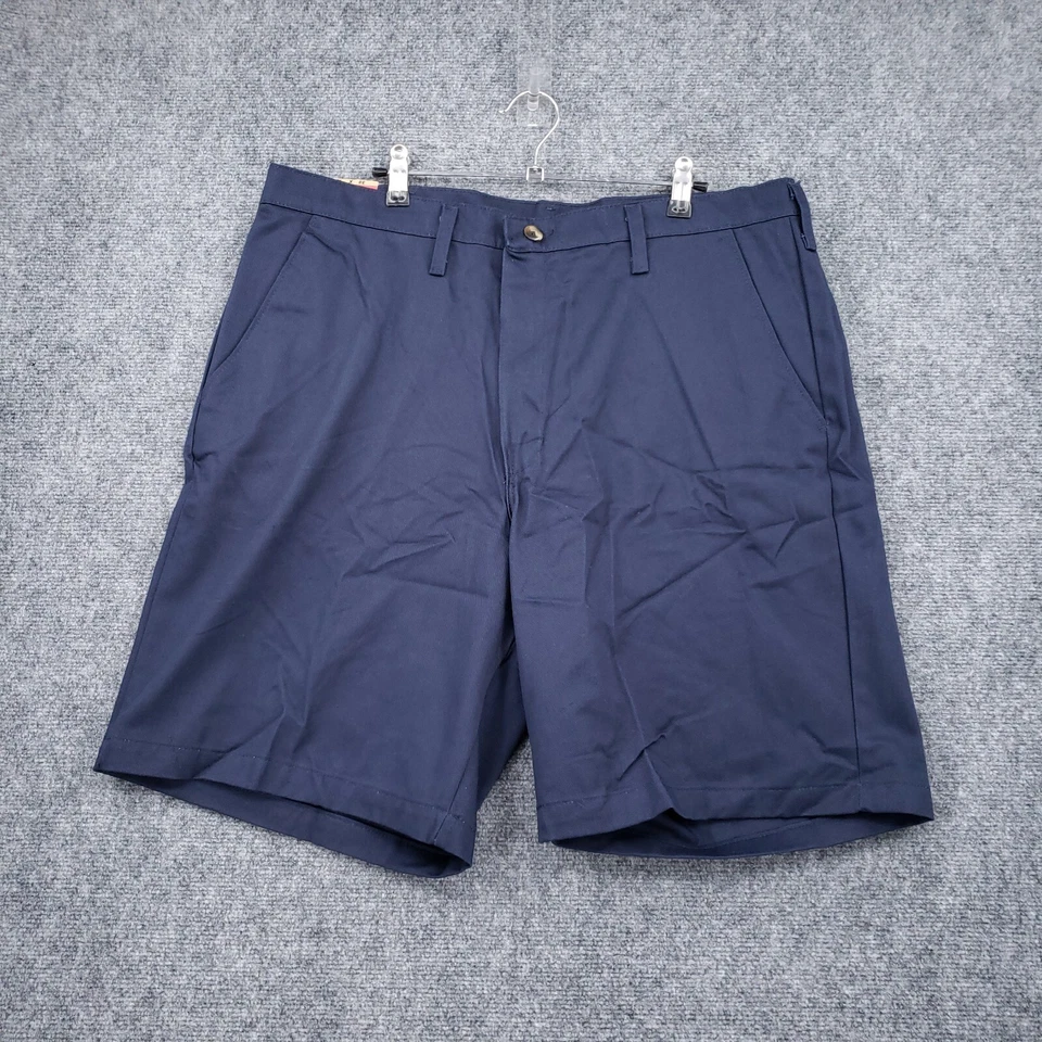 NUEVO Pantalones Cortos Rojo Kap Para Hombres 38x10 Azul Bermudas Lavado Medio Frente Plano Cremallera Bolsillo Mosca Foto 1 de 4