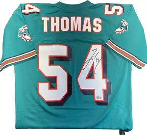 Zach Thomas Signed Auto Mitchell & Ness Jersey Miami Dolphins Beckett Size L 44 - Picture 1 of 4