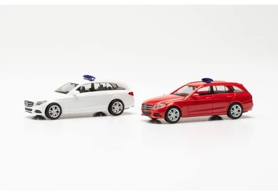 ,HERPA, Kit de 2 coches MERCEDES-BENZ C-Klasse blanco y rojo, 1/87, HER013284... - Imagen 1 de 4