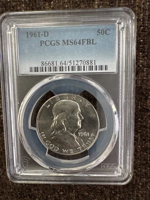1961-D PCGS MS64FBL Franklin 50c 2 - Image 1 of 2