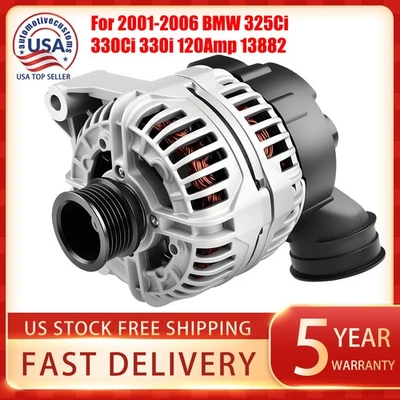 Alternator 13882 for 2001-2005 BMW 320i 325Ci 325Xi 330Ci 330i 330Xi 525i 530i.. Foto 1 de 4