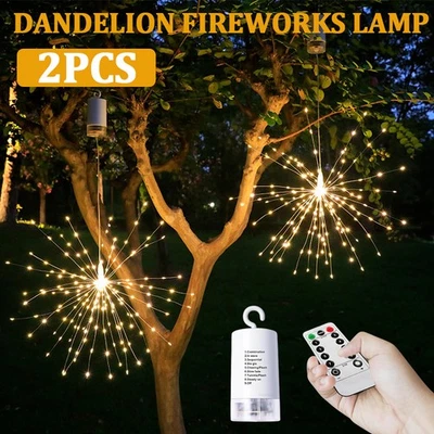 Leuchtkugel Weihnachten 2 Stück 180 LED Weihnachtsbeleuchtung Außen Batterie - Bild 1 von 4