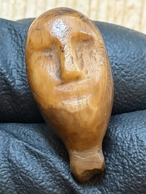Artefactos de Tomachee 👣 INUITS ESQUIMALES INCREÍBLE EFIGIE CABEZA HUMANOIDE GRABADA🔥 Foto 1 de 4