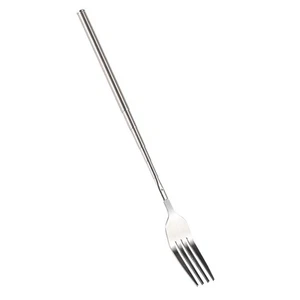 JY BBQ Telescopic Extendable Dinner Fruit Dessert Long Handle Fork Stainless - Picture 1 of 7