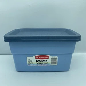 Vtg Rubbermaid Keepers Rough Tote 1 Gallon Slate Blue Mini Storage Bin USA 90s - Picture 1 of 9