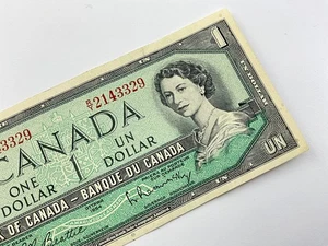 1954 Canada 1 One Dollar Circulated Banknote RY Prefix Beattie Rasminsky II620 - Picture 1 of 13