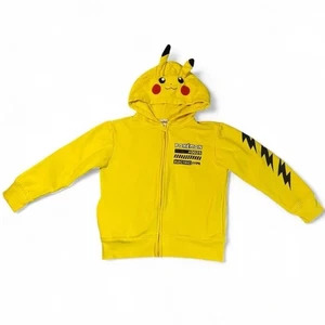 NEW Pokémon Pikachu Yellow Zip Up Hoodie Jacket Kids Unisex Size M (8) - Picture 1 of 8
