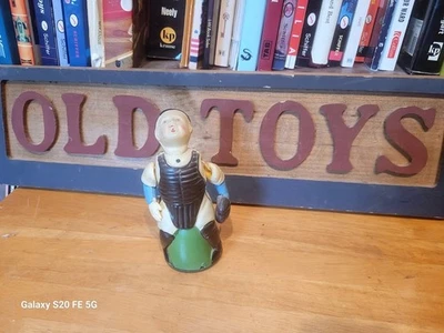 BOM APANHADOR DE BEISEBOL VINTAGE WIND UP CELULOID NY feito no JAPÃO OCUPADO - Imagem 1 de 4