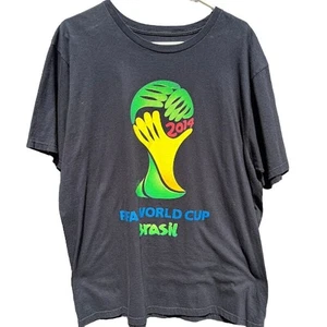 T-Shirt FIFA Fußball WM 2014 Brasilien schwarz Adidas Größe XL - Bild 1 von 7