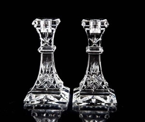 Waterford Lismore Candlesticks Set of 2 Elegant Vintage Crystal Signed - Picture 1 of 6