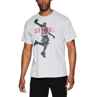 AND1 Men Large Grey Heather Crew Neck Streetball Graphic Short Sleeve T Shirt - Image 1 of 2